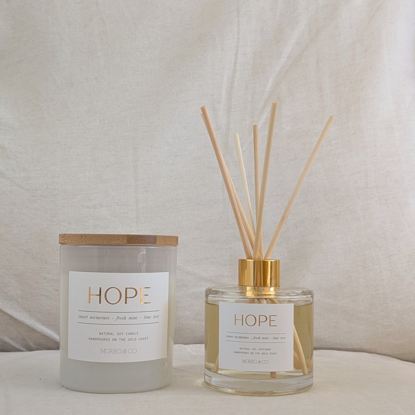 HOPE : ripe nectarines + fresh mint + lime