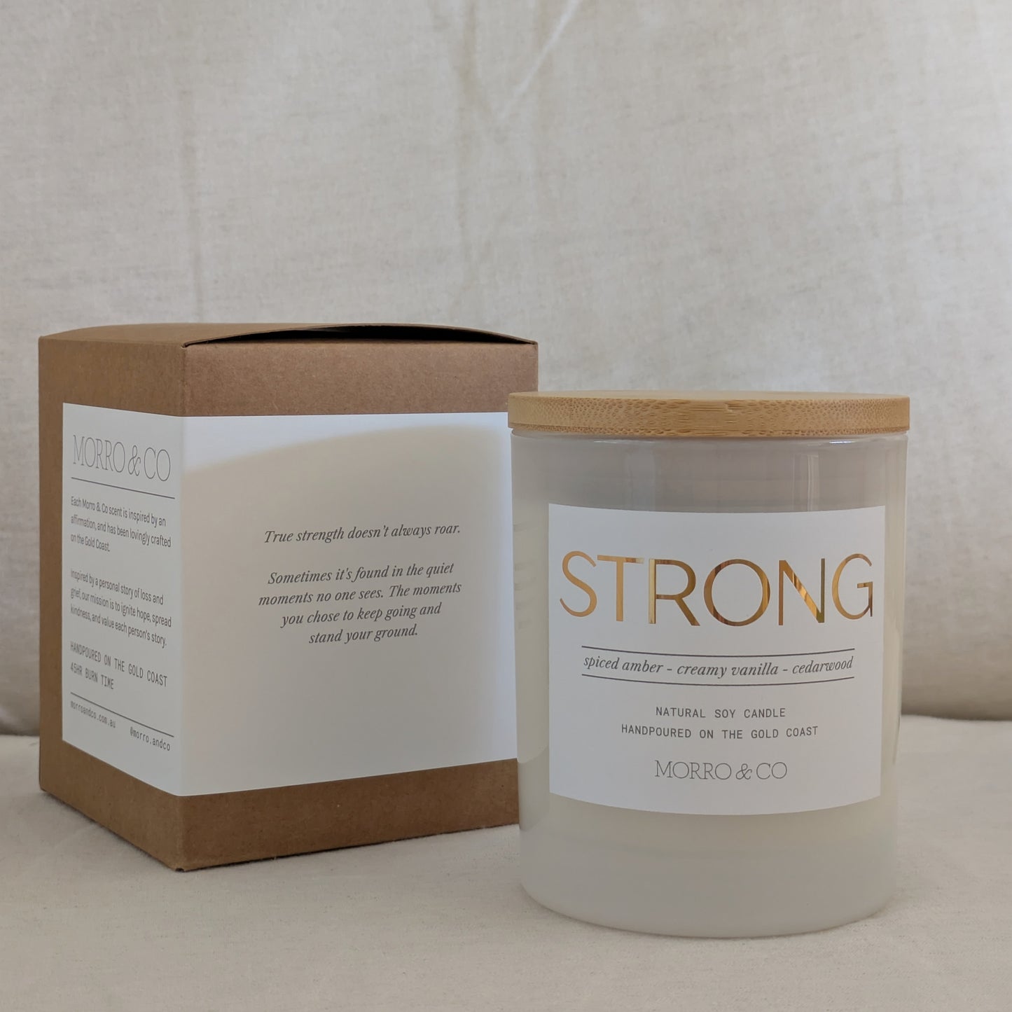 STRONG : spiced amber + vanilla + cedar