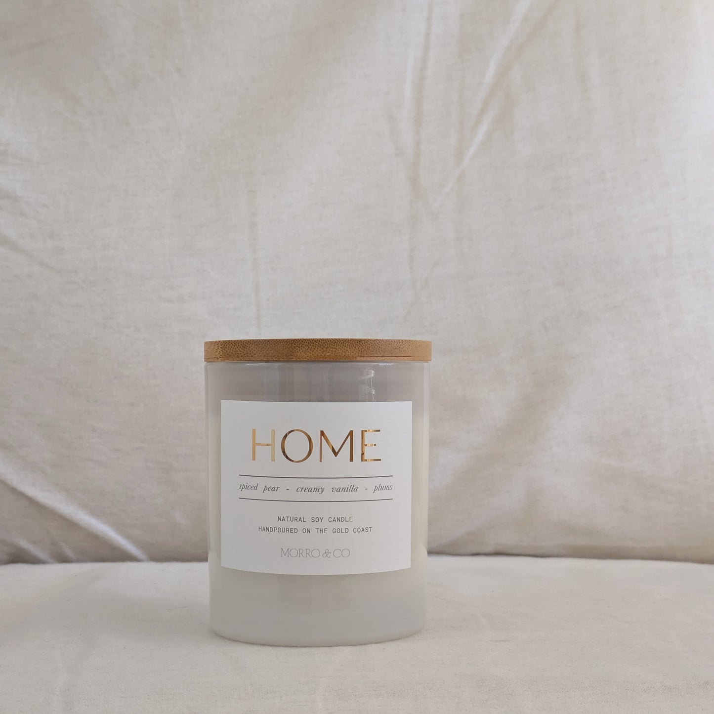 HOME : spiced pear + sweet plums + vanilla