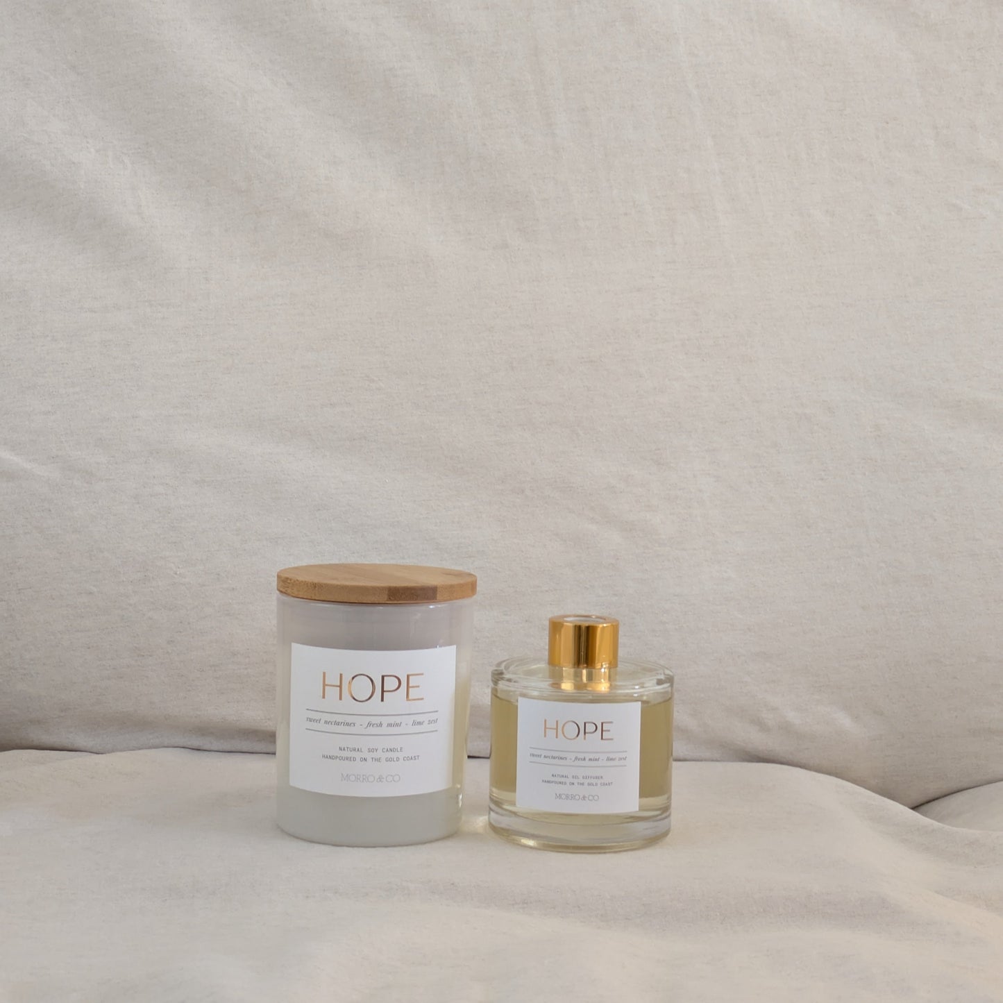 HOPE : ripe nectarines + fresh mint + lime