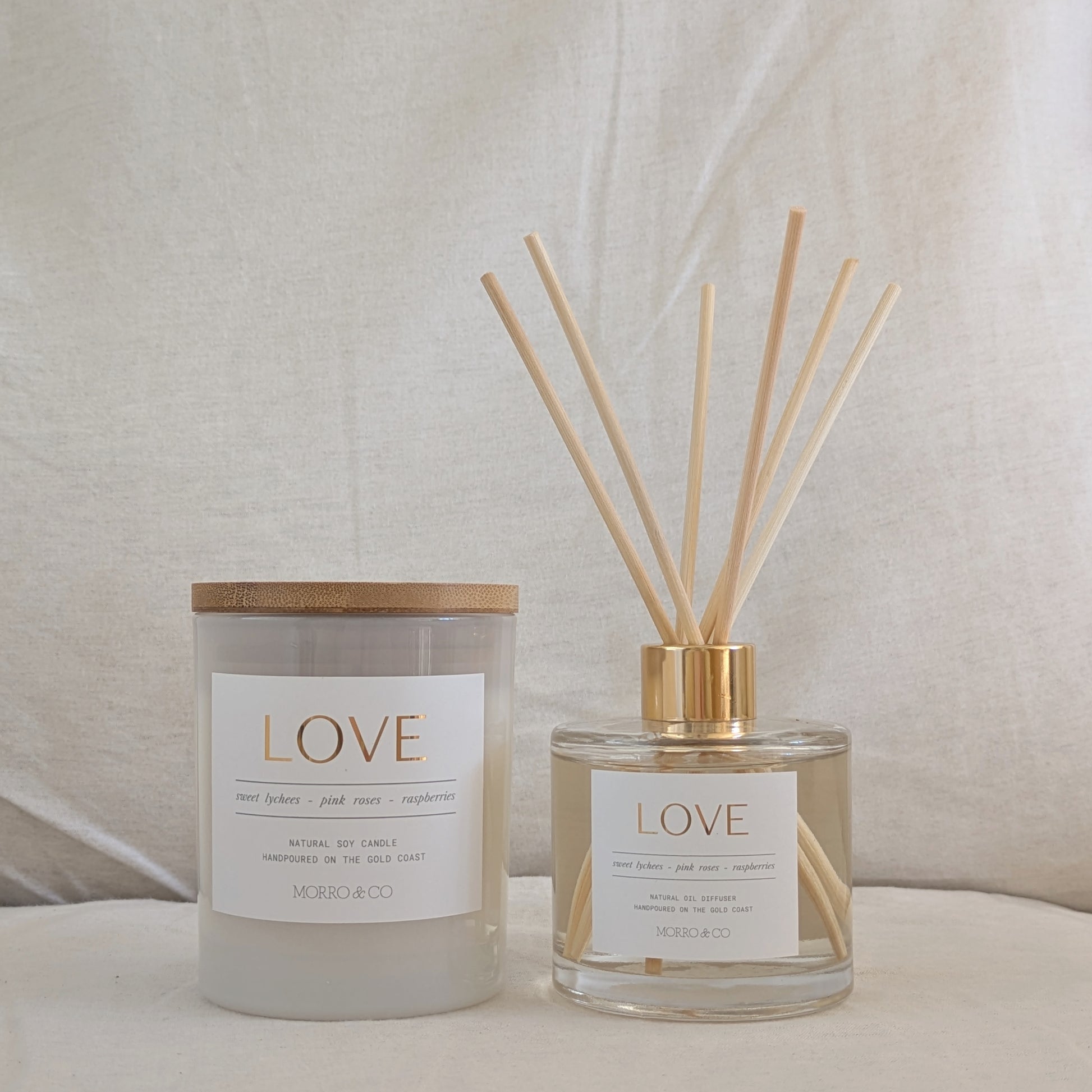 LOVE candle and diffuser