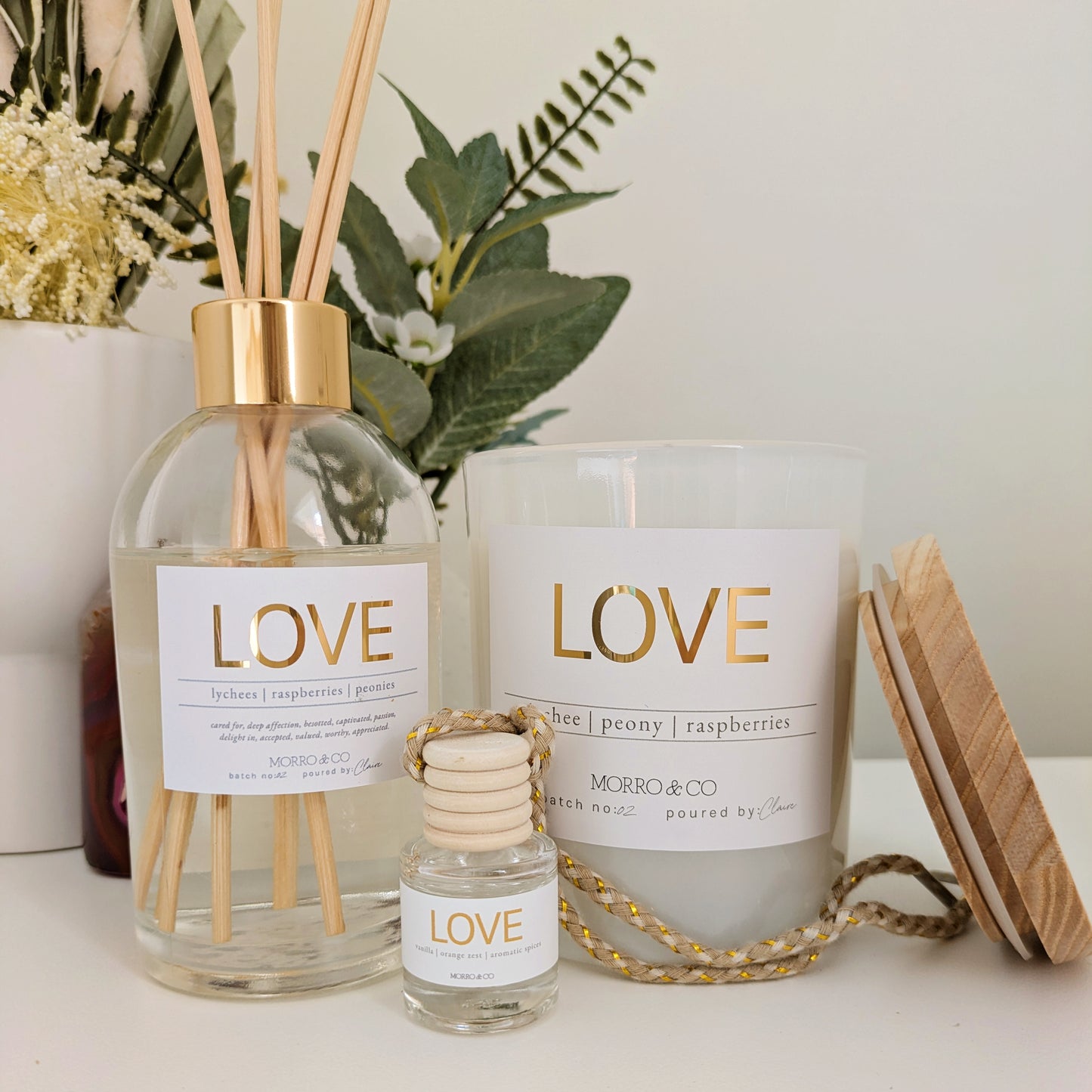 LOVE [raspberries | seasonal peonies | sweet lychees]