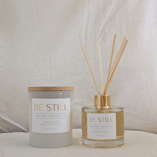 BE STILL : vanilla + burnt orange + spices