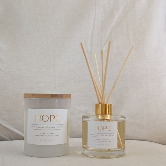 HOPE : ripe nectarines + fresh mint + lime
