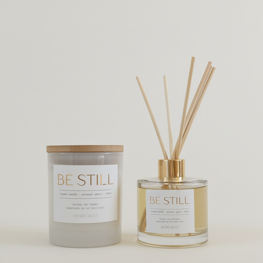 BE STILL : vanilla + burnt orange + spices