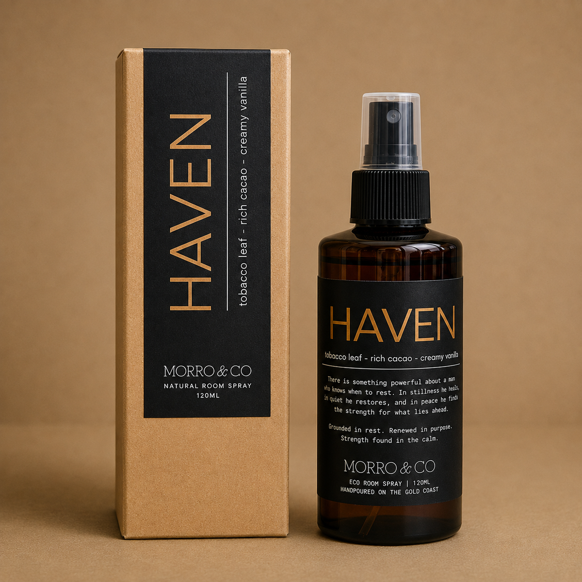 HAVEN men's room spray with bergamot, cedarwood and vanilla by Morro & Co