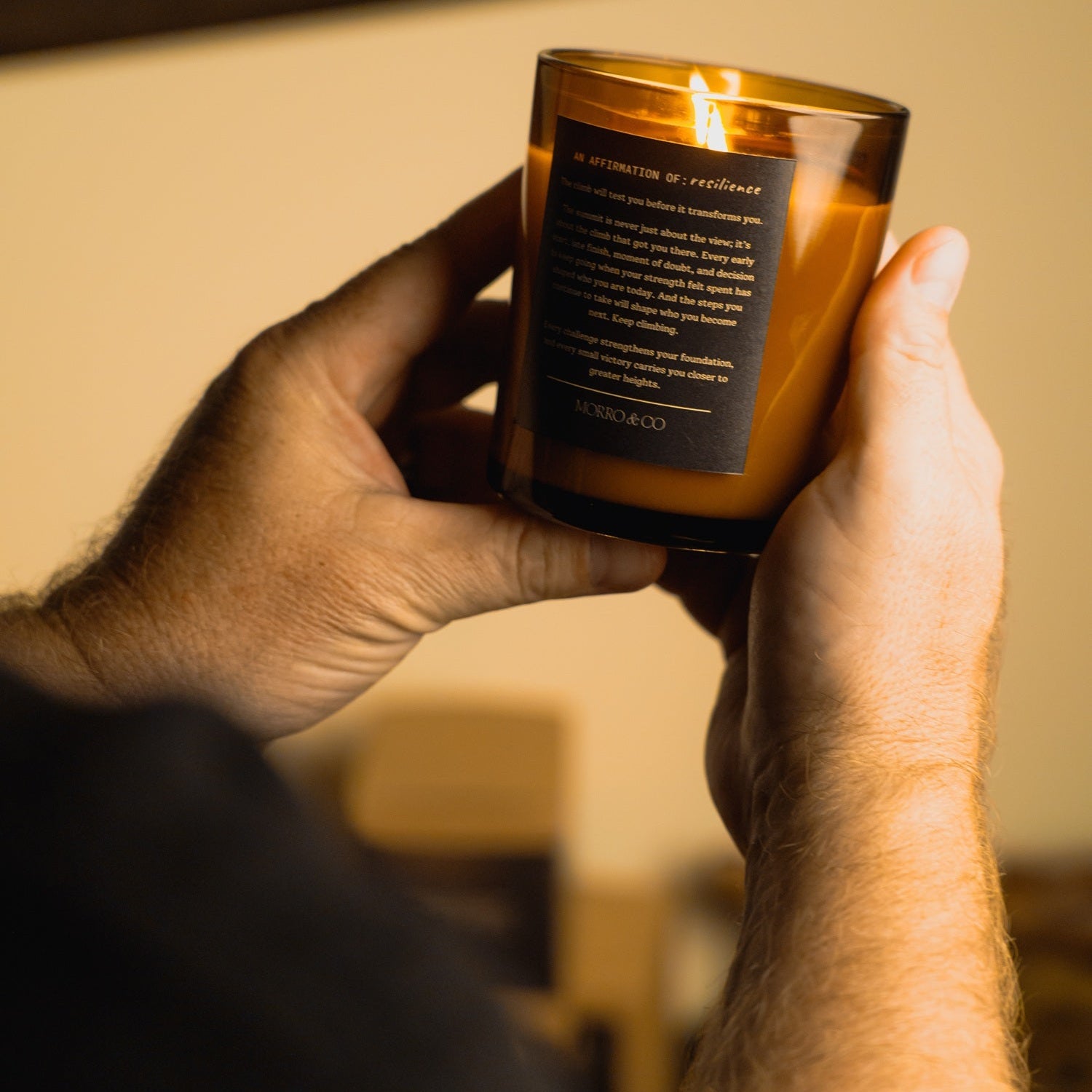 Morro & Co complete Men's Candle Collection with six natural soy candle fragrances & affirmations
