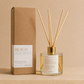Morro & Co BEACH eco reed diffuser with packaging on a warm beige background
