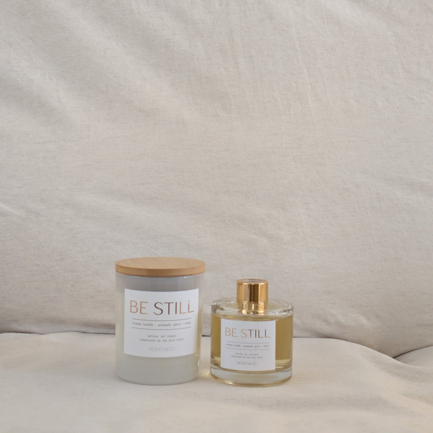 BE STILL : vanilla + burnt orange + spices